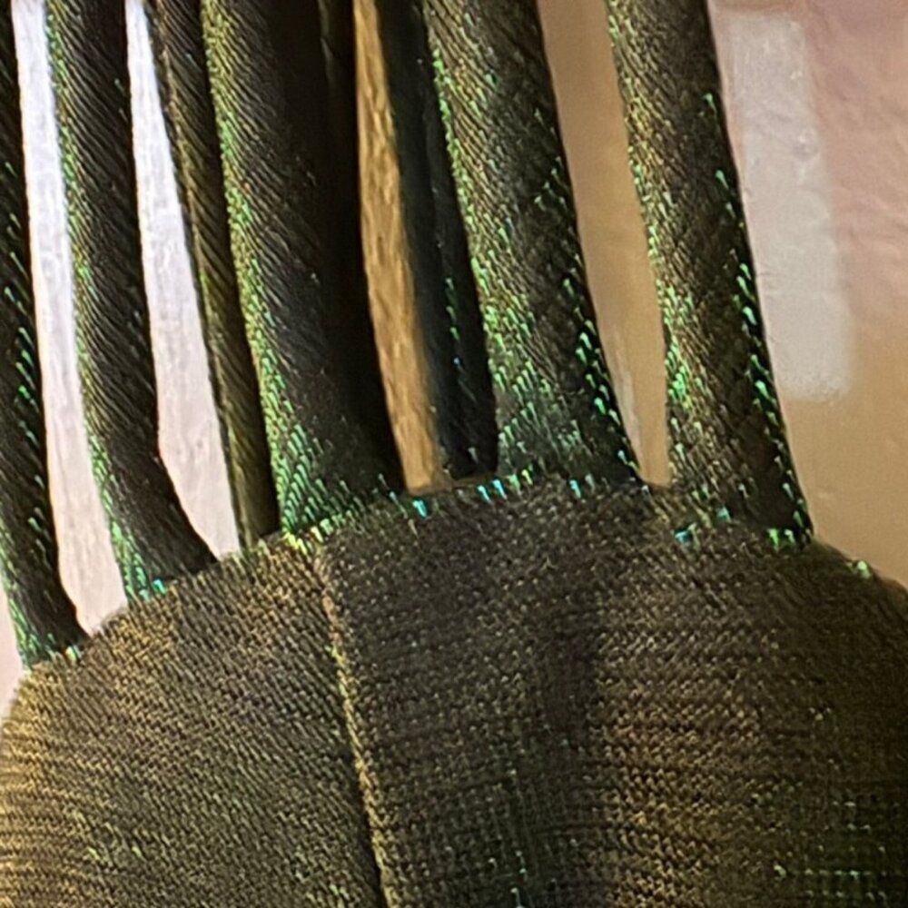 Vintage 90s All That Jazz Black Mini Dress Green Iridescent Straps - Picture 3 of 6